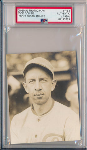 1920s Eddie Collins Original Photograph. Ledger Photo Service. PSA Type 1 Image 1